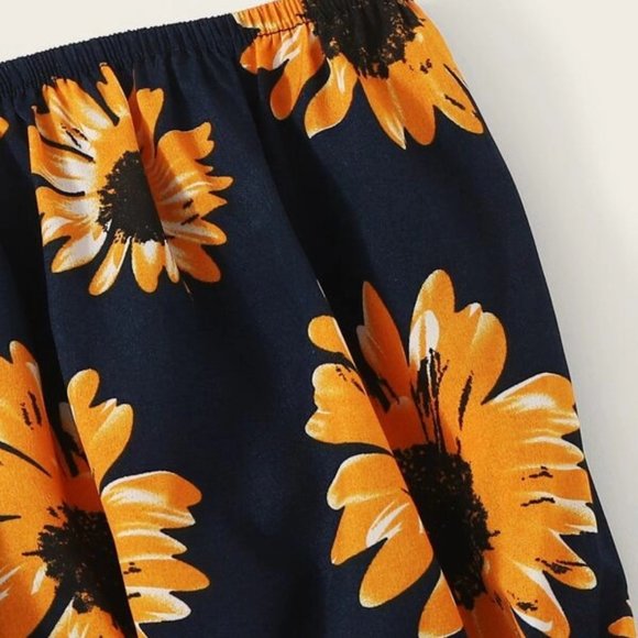 Sunflower Print Tube Romper in S, M, L - Picture 3 of 3
